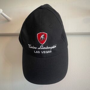 Lamborghini Black Baseball Cap with Red Crest
